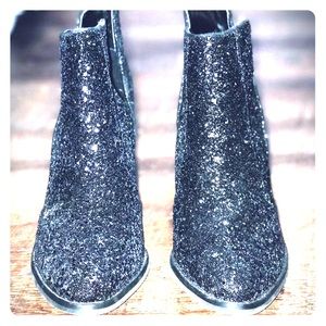 Black Sparkle Booties/ Heels